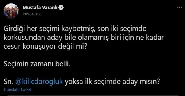 Bakan Varank’tan Kılıçdaroğlu’na erken seçim cevabı: “Seçimin zamanı belli”