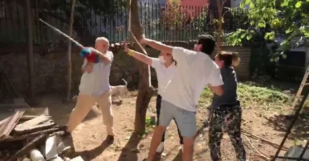 Beykoz’da komşular arasında kavga kamerada