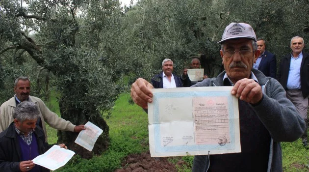 Bursa'da arazilerini ormana kaptıran köylülerden tapulu eylem