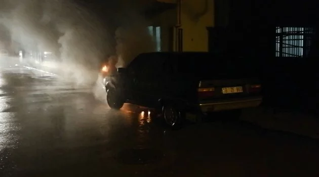 Bursa'da LPG'li otomobil alev aldı
