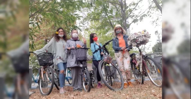 Bursa’da ’Süslü Kadınlar’ bisiklet turu ’Kovid-19’ tedbirleri altında gerçekleştirdi