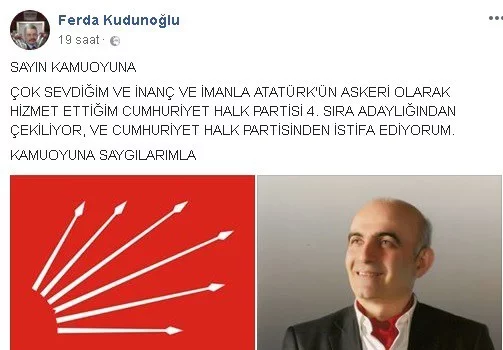 CHP’li milletvekili adayı sırasını beğenmedi, istifa etti