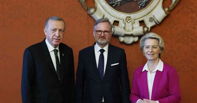 Cumhurbaşkanı Erdoğan, AB Komisyonu Başkanı Leyen ve Çekya Başbakanı Fiala ile görüştü
