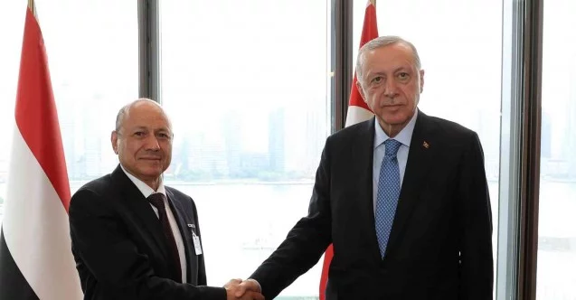 Cumhurbaşkanı Erdoğan, Yemen Cumhurbaşkanlığı Liderlik Konseyi Başkanı el-Alimi ile görüştü