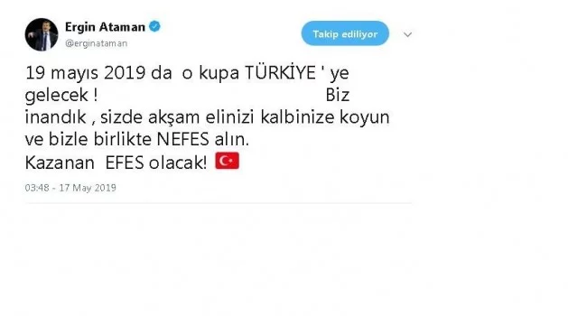 Ergin Ataman: "O kupa Türkiye’ye gelecek"