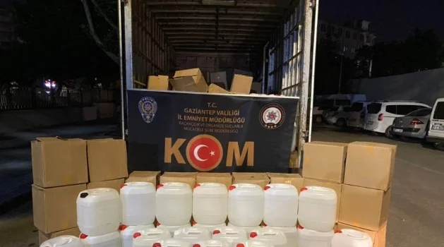 Gaziantep’te 6 ton kaçak etil alkol ele geçirildi
