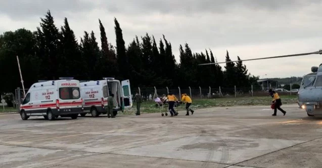 Gökçeada’da 2 hasta askeri helikopterle tahliye edildi