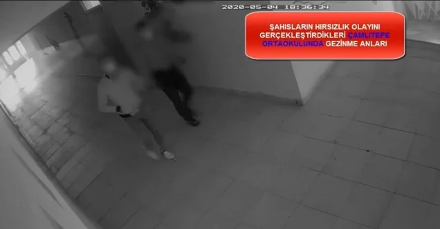 Güvenlik kamerası hırsızları güvenlik kamerasına yakalandı