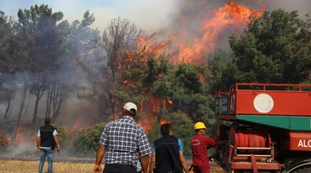 İzmir’deki orman yangınını söndürme çalışmaları sürüyor