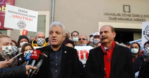 İzmirli depremzedeler TMMOB’yi protesto etti