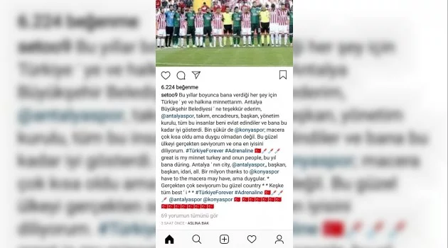 Katar’a transfer olan Eto’o’dan Antalyaspor ve Atiker Konyaspor’a teşekkür mesajı