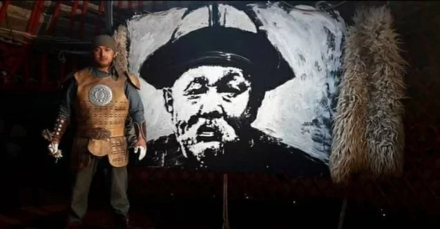 Kırgız ressam yoğurtla portre çizdi