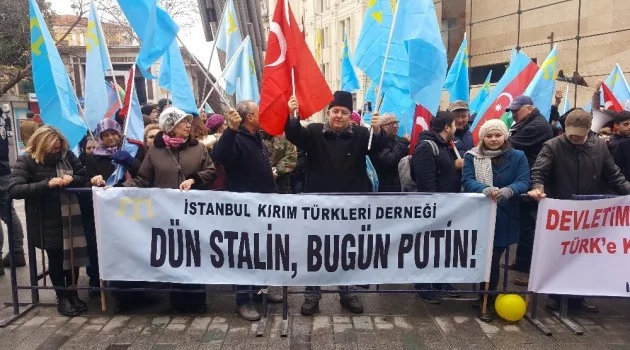 Kırım Tatar Türklerinden Rusya’ya protesto