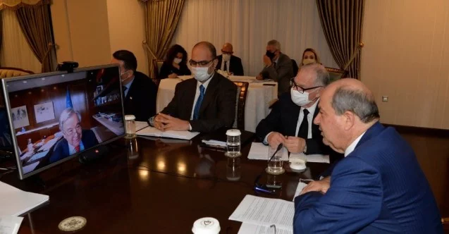 KKTC Cumhurbaşkanı Tatar, BM Genel Sekreteri Guterres ile telekonferans görüşmesi yaptı