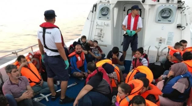 Kuşadası ve Didim’de 21’i çocuk 55 kaçak göçmen yakalandı