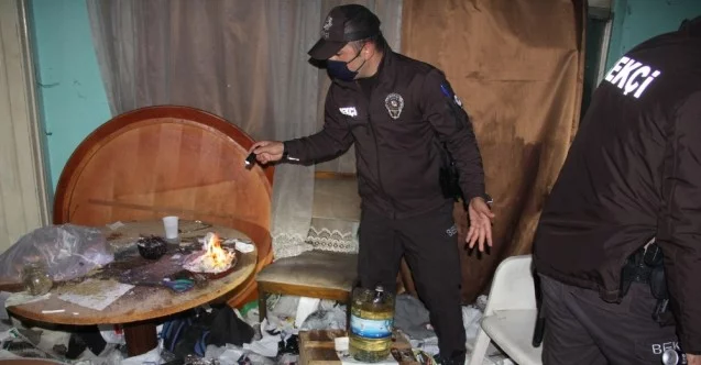 İnegöl'de metruk çöp ev uyuşturucu yuvası oldu