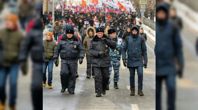 Moskova’da Boris Nemtsov’u anma yürüyüşü