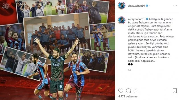 Olcay Şahan’dan Trabzonspor’a veda