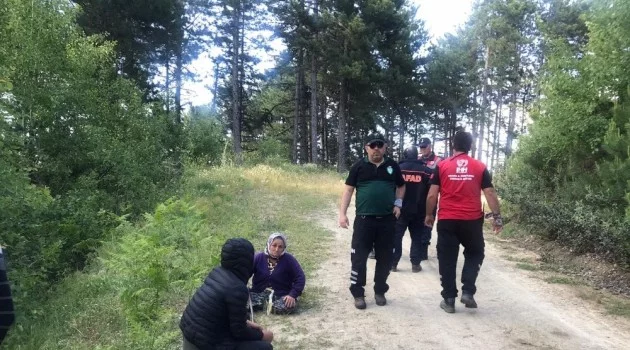 Ormanda kaybolan epilepsi hastası kadın 8 saat sonra bulundu