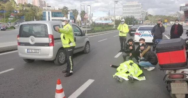 (Özel) İstanbul’da trafik polisinden yaralı genç kıza insanlık örneği
