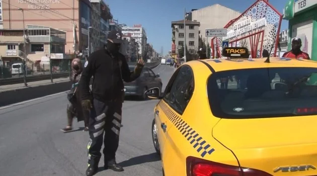 (Özel) Maskesiz ticari taksi sürücüsüne bin lira ceza