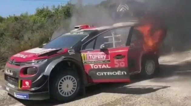 Rally şampiyonasında kaza