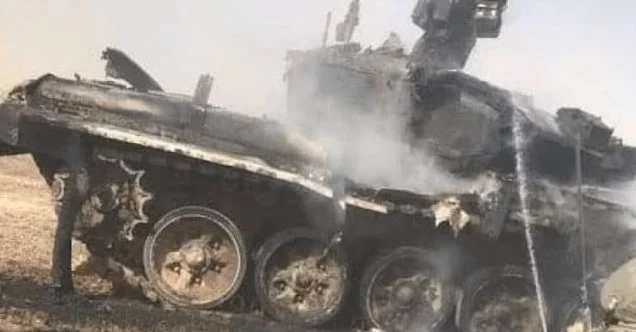 Rusya’da eğitim sırasında askeri tank yandı