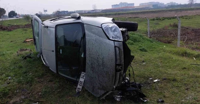 Samsun’da hafif ticari araç takla attı: 1 yaralı