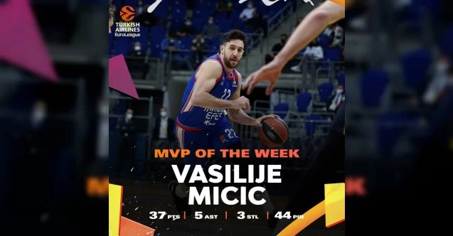 THY Euroleague’de haftanın MVP’si Vasilije Micic oldu