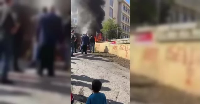 Tuzla’da okul servisinin yandı